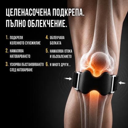 Korviv Knee+™ Наколенка с пателарна лента